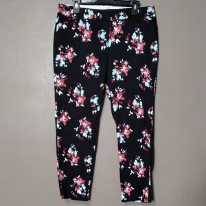 Van Heusun Black W Flowers Cropped Pants Size 12